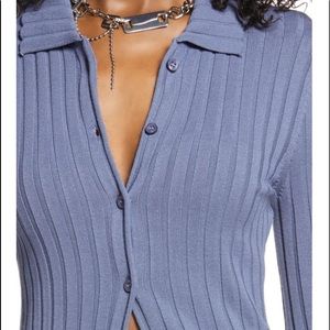 Nordstrom Open Edit Ribbed Button-Up Cardigan